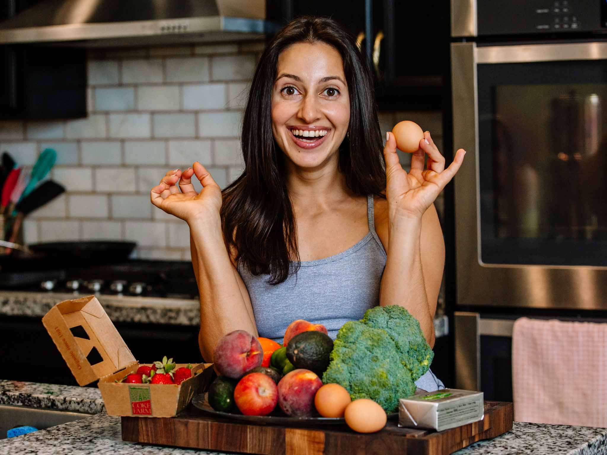 Dr. Houtan with organic vegetables